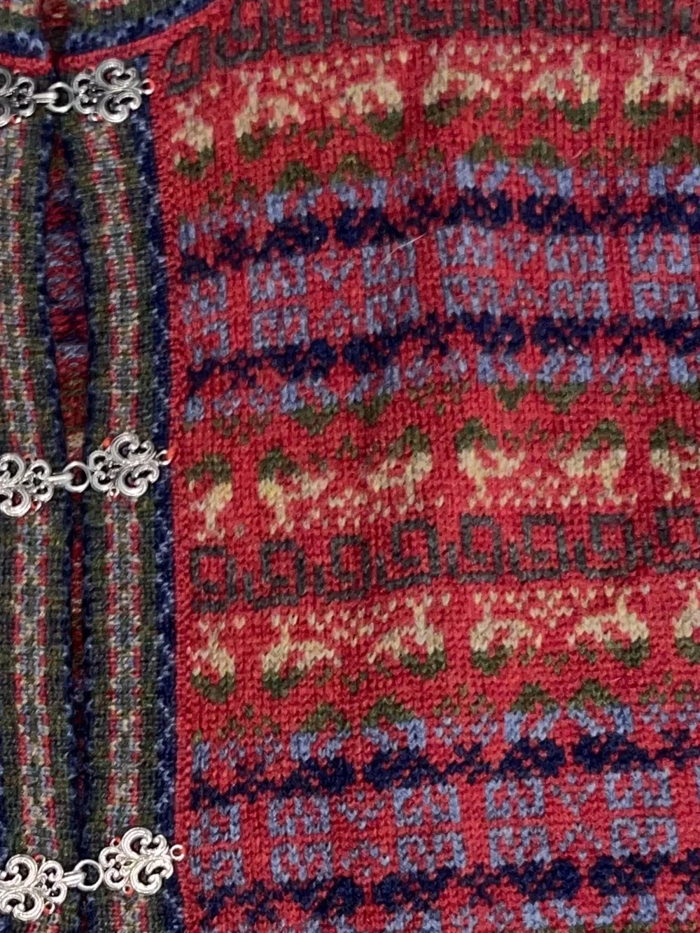 VTG Squaw Valley Cardigan Sweater Women Large Knit Wool Fair Isle Nordic Large